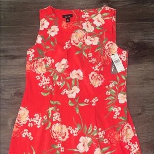 ALYX, red Floral Kneelength dress,